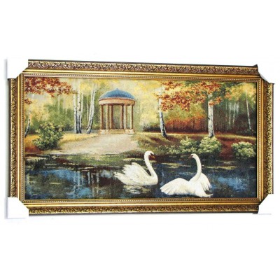 Гобеленова картина Пара закоханих лебедів (102*56 см.)