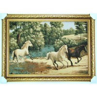 Гобіленова картина Коні біжать по воді