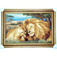 Гобіленова картина Закохані леви