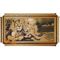 Гобіленова картина Лев левиця левеня