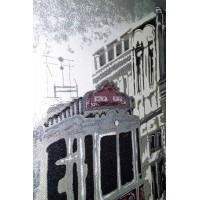 Гобіленова картина Трамвай город модерн