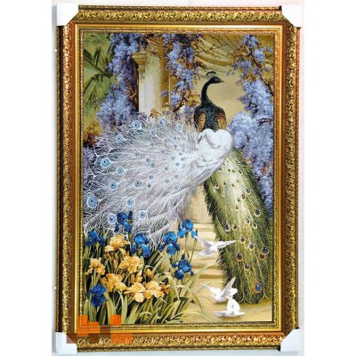 гобеленова картина Пара павлинов голуби 85х119см