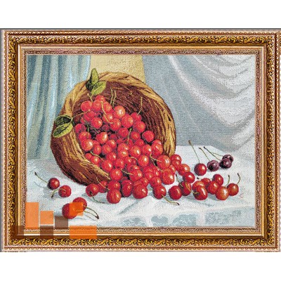 Гобеленова картина  Щедрий кошик вишні 50х39см