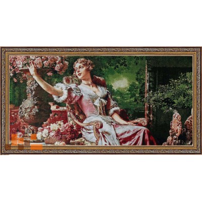 Гобеленова картина Пані  і троянди  109х57см