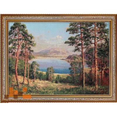 Гобеленова картина Ліс гора озеро 74х56см