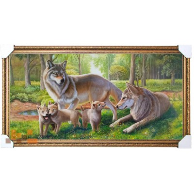 748 картина Сім'я вовків 105х55 см