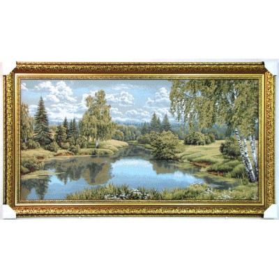 Гобеленова картина Пейзаж природи з озером 150х80см
