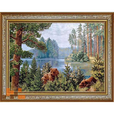 гобеленова картина Ведмеді ліс озеро 114х87см