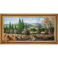 Гобеленова картина Гірський пейзаж десь за селом 88х47см