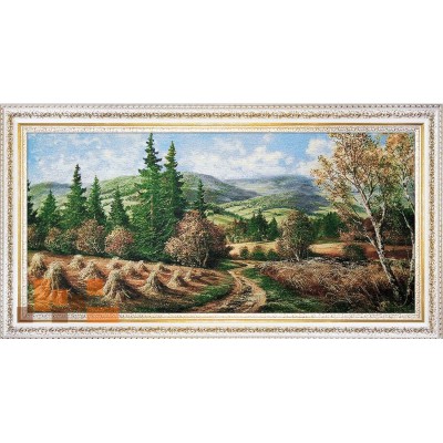 Гобеленова картина Гірський пейзаж десь за селом 88х47см