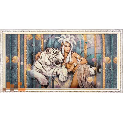 Клеопатра з білим тигром127х67см
