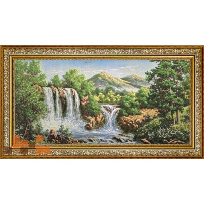 Гобеленова картина з люрексом Водоспад достатку 134х74см