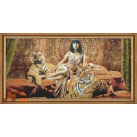 Клеопатра з тиграми люрекс 134х74см