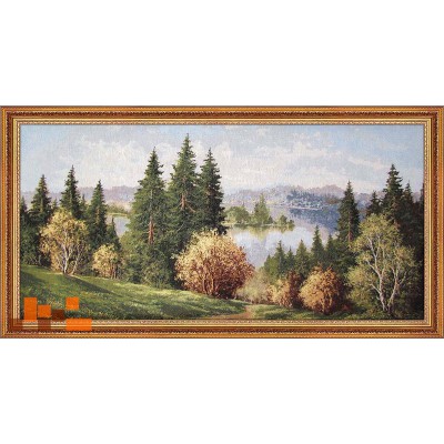 Гобеленова картина пейзаж в рамі великий розмір