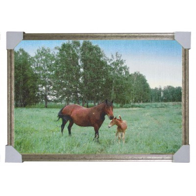 Гобеленова картина в рамі Конячка з мамою 86х56см
