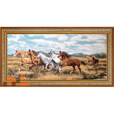 Ті, що біжать коні -велика картина гобеленова 157х84см