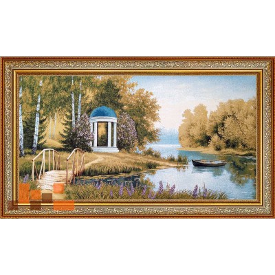 Гобеленова картина Природа біля річки з альтанкою 142х84см