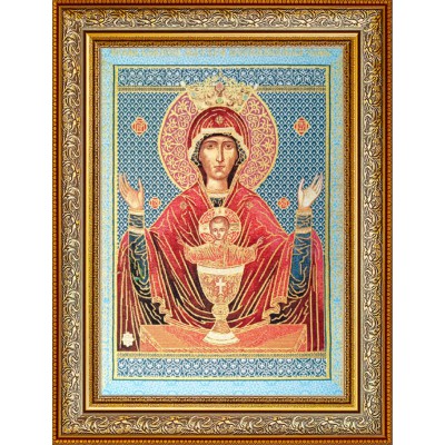 Гобеленова картина з люрексом Икона Божьей матери Неупиваемая чаша 65х85см