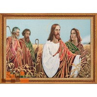 Гобеленова картина з люрексом Ісус в пшеничному полі 76х60 см
