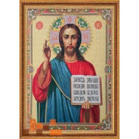 Гобеленова картина з люрексом Ікона Ісуса Христа 59х76см