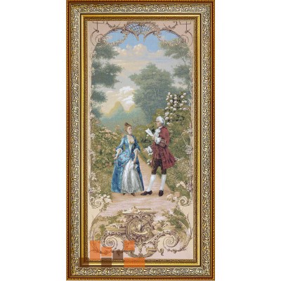 Гобеленова картина з люрексом в рамі Урок поезії 63х126см